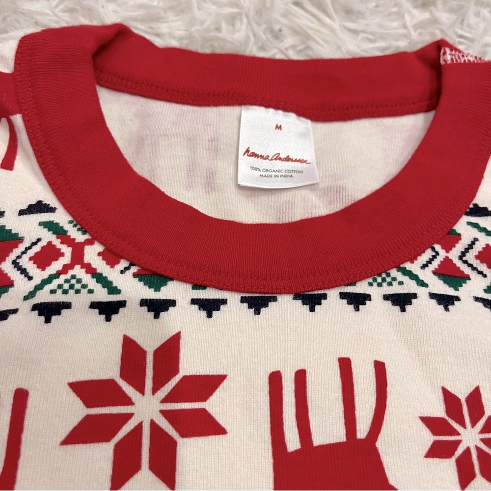 Hanna Andersson Dear Deer Unisex Long John Fair Isle Pajama Top Size M View 4